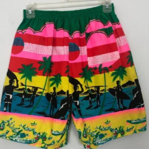 Vintage Local Motion Reversible Surf Print Shorts - Picture 4 of 6
